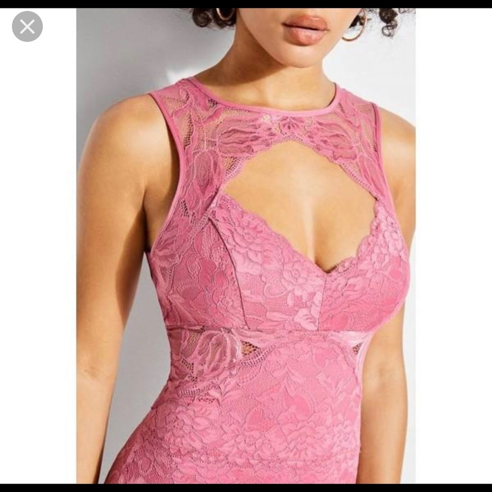 GUESS Silvana Lace Mini Dress (Pink)